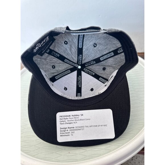 Zephyr Mizzou Tigers Snapback Baseball Cap Men OS Heather Black Outdoor Camo NEW - Picture 6 of 6